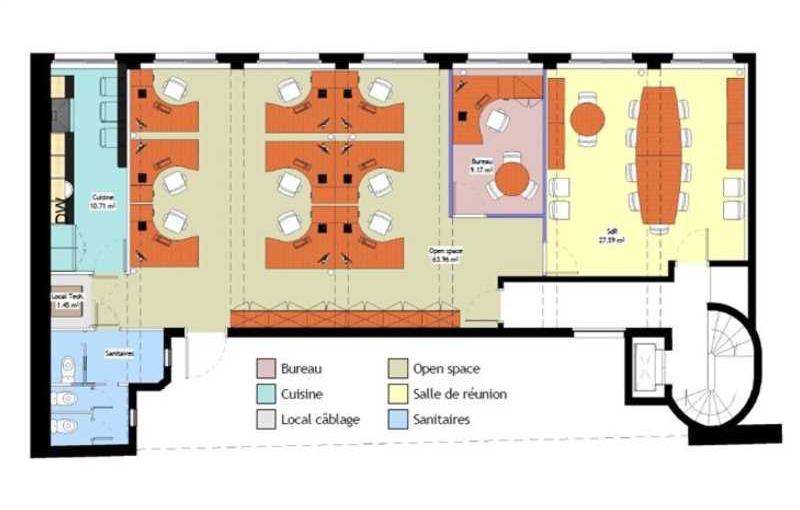 Location de bureau de 130 m² à Paris 8 - 75008 plan - 1