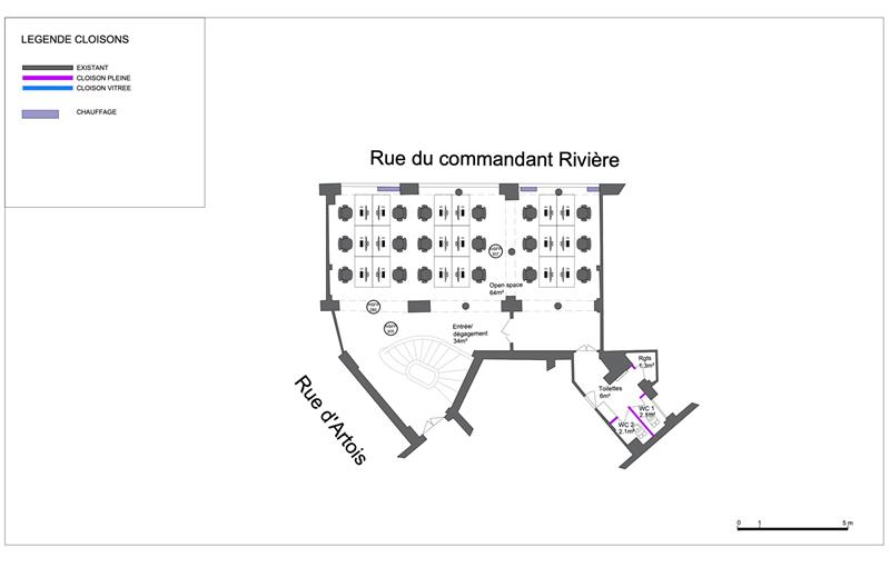 Location de bureau de 111 m² à Paris 8 - 75008 plan - 1