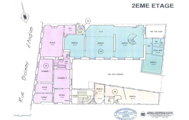 Location de bureau de 540 m² à Paris 8 - 75008 plan - 1