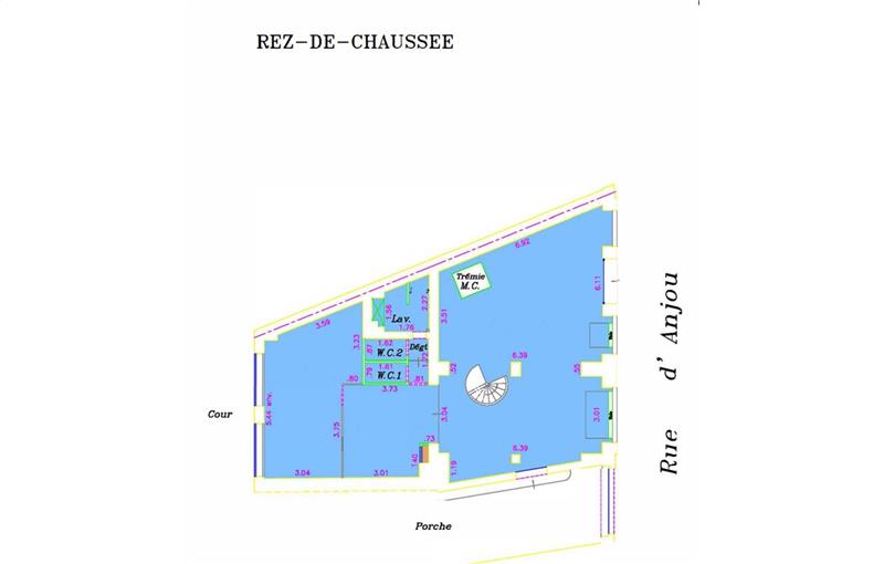 Location de bureau de 162 m² à Paris 8 - 75008 plan - 1