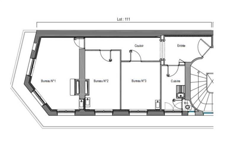 Location de bureau de 52 m² à Paris 9 - 75009 plan - 1