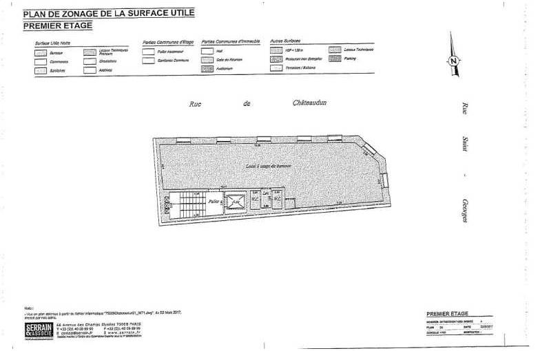 Location de bureau de 188 m² à Paris 9 - 75009 plan - 1