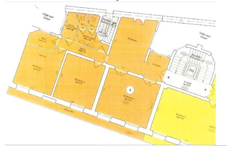 Location de bureau de 107 m² à Paris 9 - 75009 plan - 1