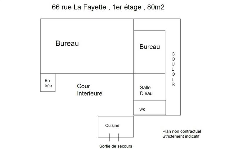 Location de bureau de 80 m² à Paris 9 - 75009 plan - 1