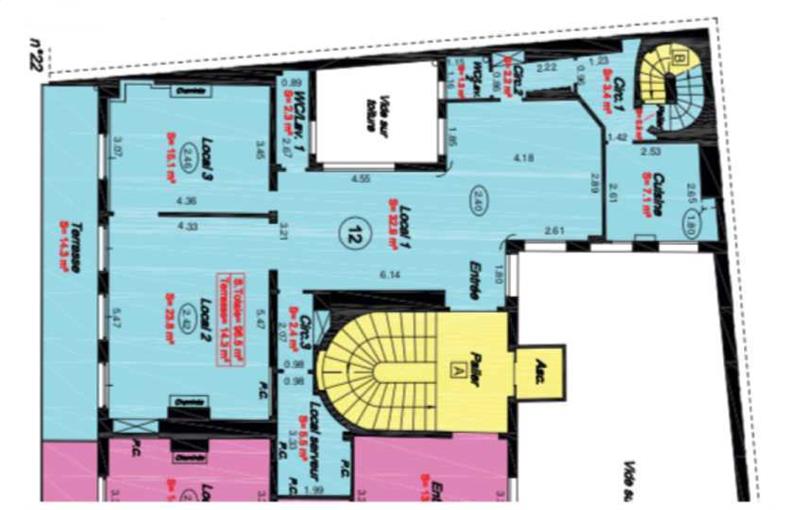 Location de bureau de 218 m² à Paris 9 - 75009 plan - 1