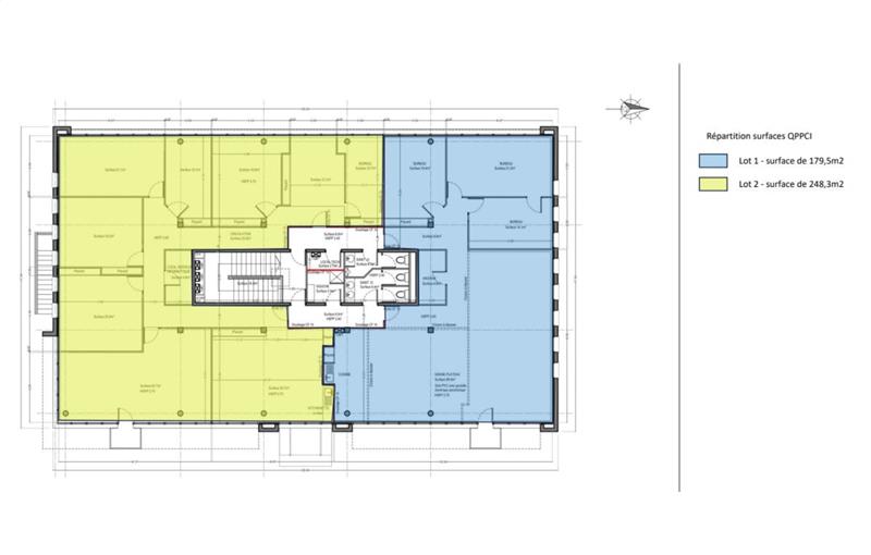 Location de bureau de 428 m² à Rennes - 35000 plan - 1