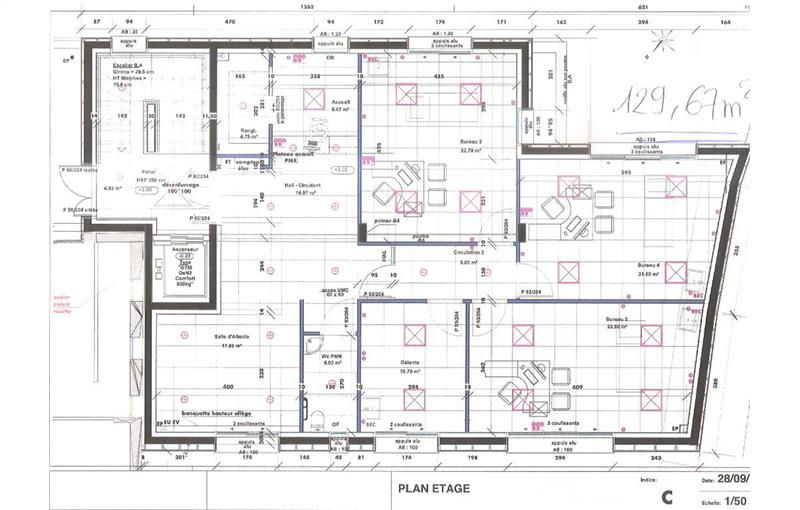 Location de bureau de 130 m² à Rezé - 44400 plan - 1