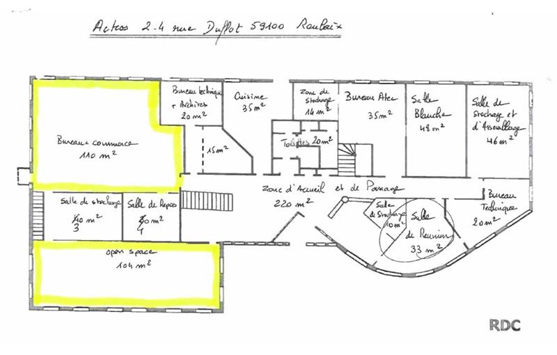 Location de bureau de 215 m² à Roubaix - 59100 plan - 1