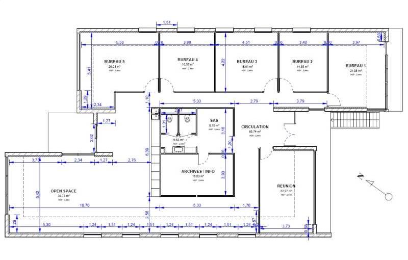 Location de bureau de 300 m² à Sainghin-en-Mélantois - 59262 plan - 1