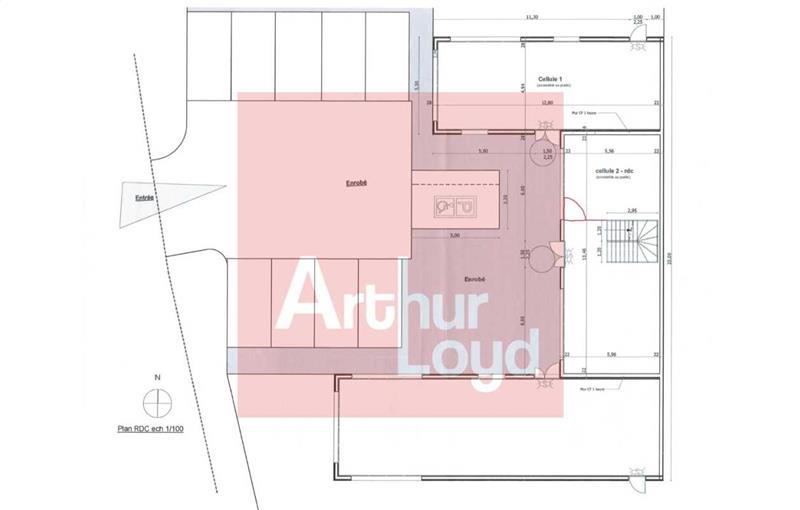 Location de bureau de 155 m² à Saint-Aubin-du-Cormier - 35140 plan - 1