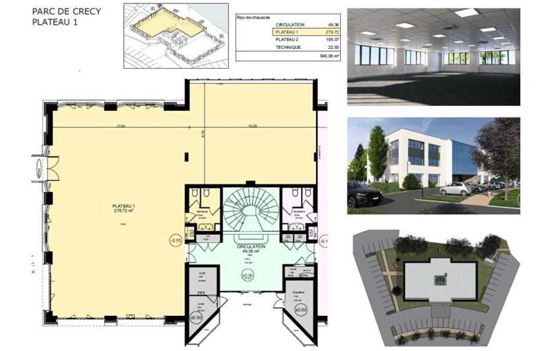 Location de bureau de 1 383 m² à Saint-Didier-au-Mont-d'Or - 69370 plan - 1