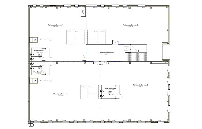 Location de bureau de 895 m² à Saint-Nazaire - 44600 plan - 1