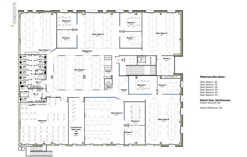 Location de bureau de 833 m² à Saint-Nazaire - 44600 plan - 1