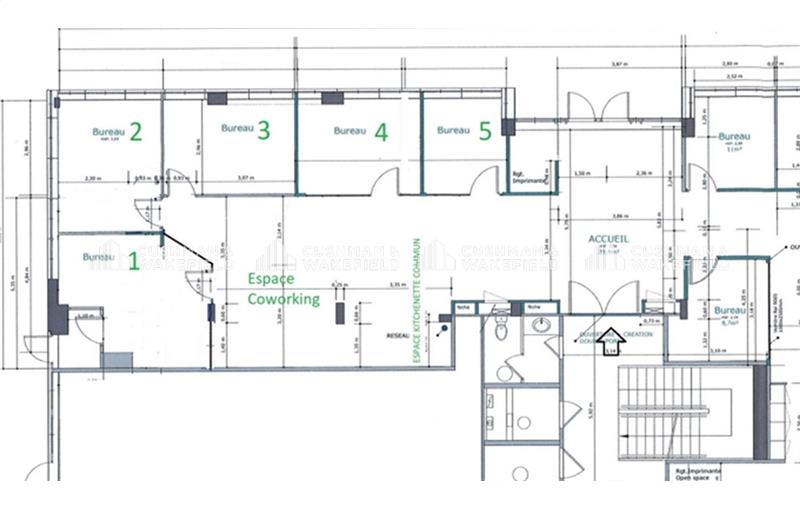 Location de bureau de 62 m² à Schiltigheim - 67300 plan - 1