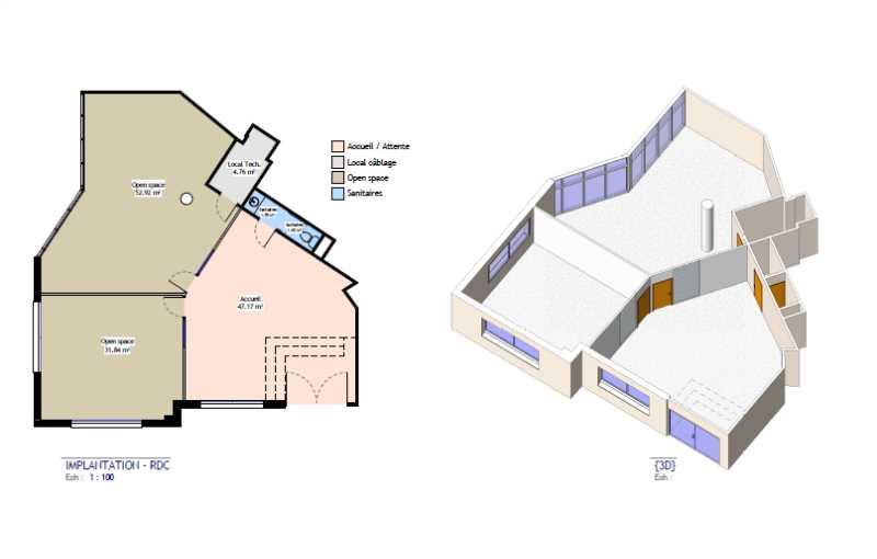 Location de bureau de 1 234 m² à Sèvres - 92310 plan - 1