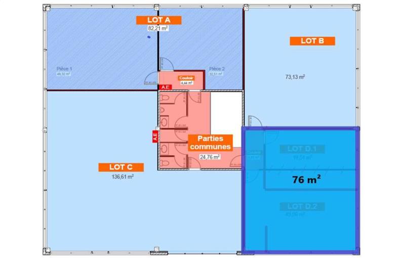 Location de bureau de 76 m² à Toulouse - 31000 plan - 1