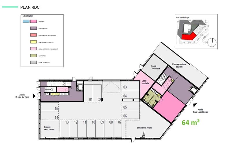 Location de bureau de 393 m² à Toulouse - 31000 plan - 1