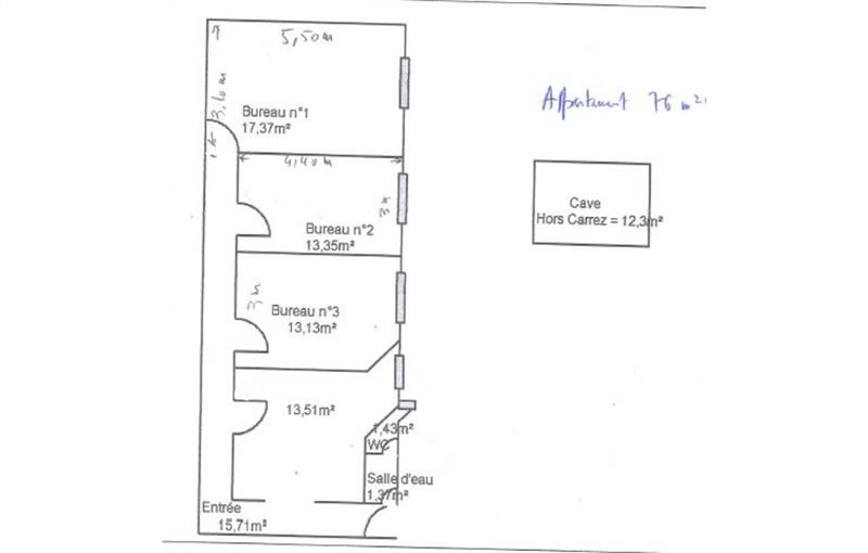 Location de bureau de 76 m² à Versailles - 78000 plan - 1