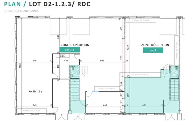 Location de bureau de 720 m² à Villeneuve-la-Garenne - 92390 plan - 1