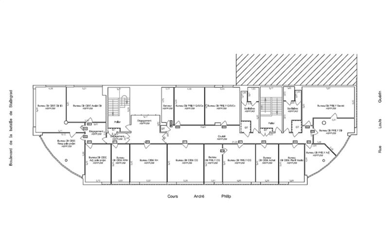 Location de bureau de 557 m² à Villeurbanne - 69100 plan - 1