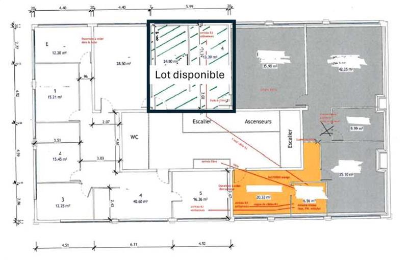 Location de bureau de 67 m² à Villeurbanne - 69100 plan - 1