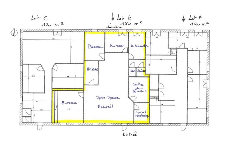 Location de bureau de 180 m² à Wambrechies - 59118 plan - 1