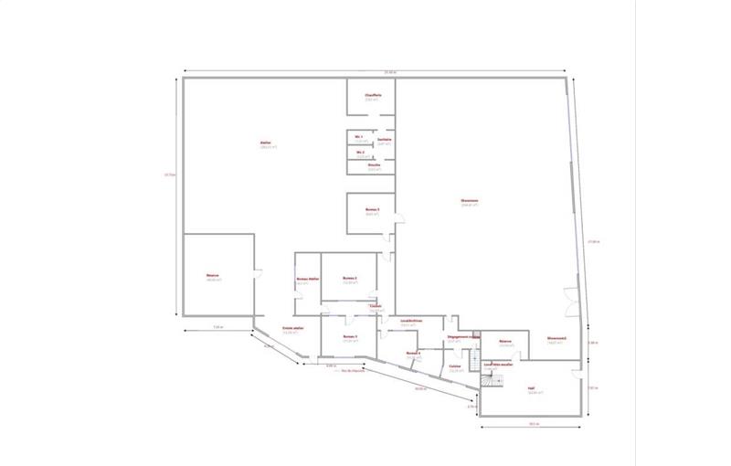 Location de local commercial de 700 m² à Fleury-les-Aubrais - 45400 plan - 1