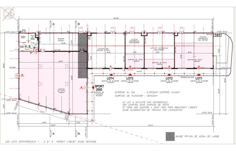 Location de local commercial de 124 m² à Grenade - 31330 plan - 1