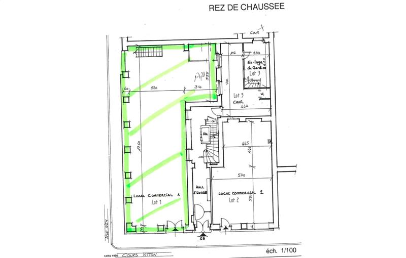 Location de local commercial de 176 m² à Lyon 6 - 69006 plan - 1