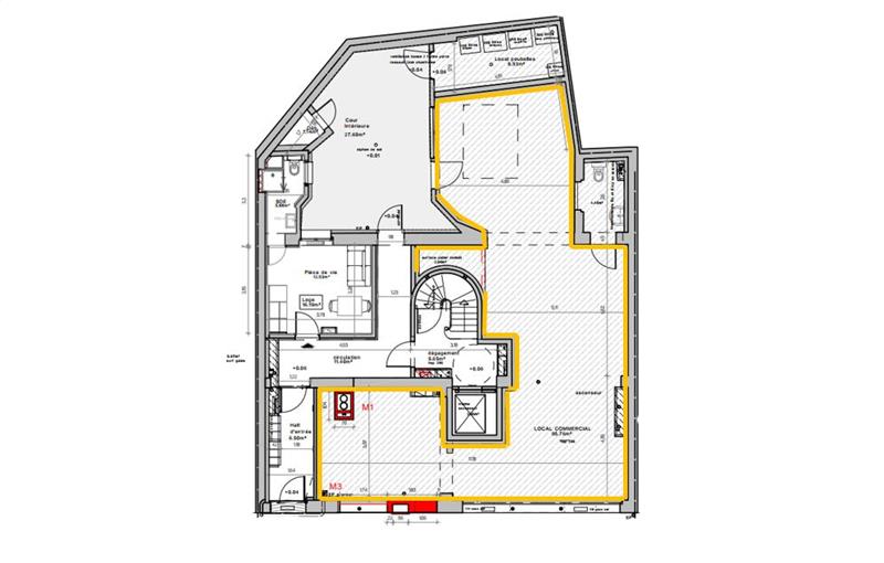 Location de local commercial de 95 m² à Paris 14 - 75014 plan - 1