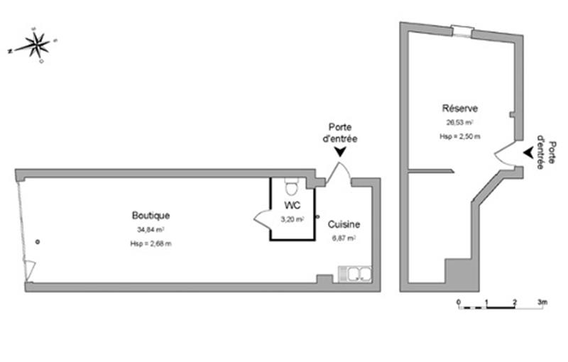 Location de local commercial de 71 m² à Paris 19 - 75019 plan - 1