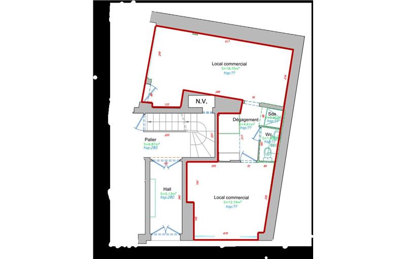 Location de local commercial de 44 m² à Paris 20 - 75020 plan - 1