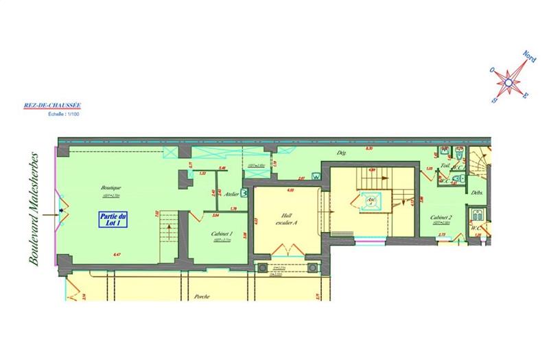 Location de local commercial de 137 m² à Paris 8 - 75008 plan - 1