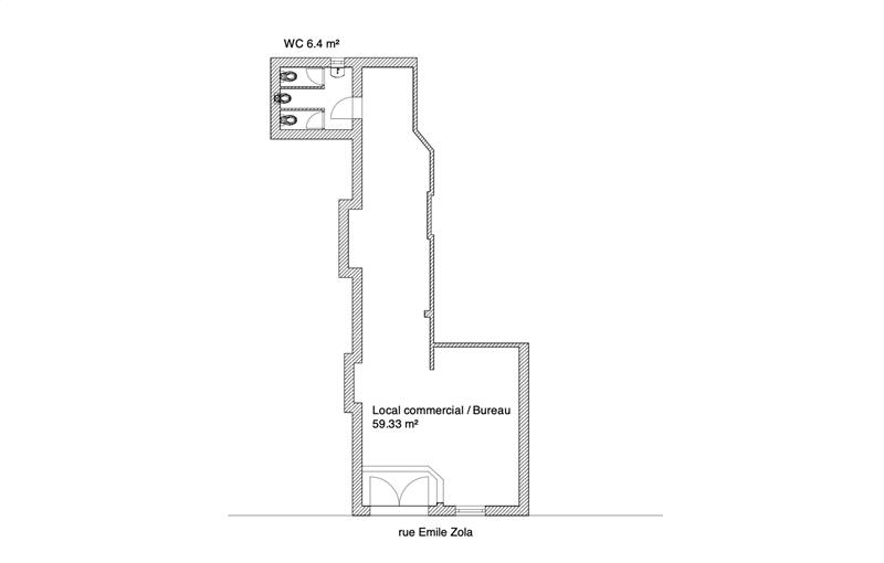 Location de local commercial de 64 m² à Saint-Quentin - 02100 plan - 1