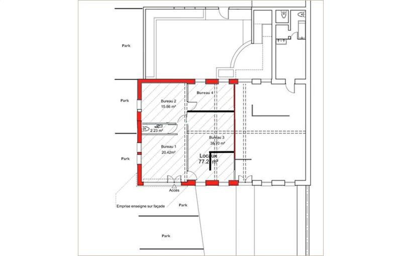 Location de local commercial de 77 m² à Toulouse - 31000 plan - 1