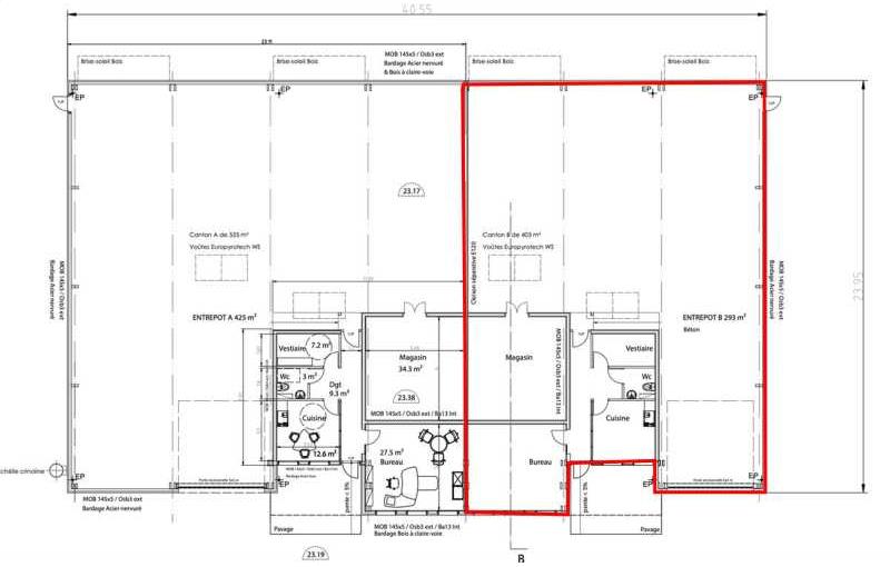 Location d'entrepôt de 400 m² à Billy-Berclau - 62138 plan - 1