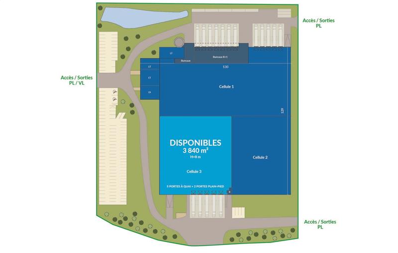 Location d'entrepôt de 3 840 m² à Cestas - 33610 plan - 1