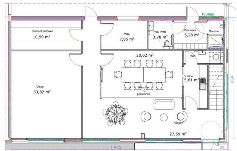 Location d'entrepôt de 529 m² à Chassieu - 69680 plan - 1