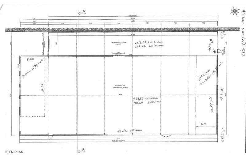 Location d'entrepôt de 1 360 m² à Chassieu - 69680 plan - 1