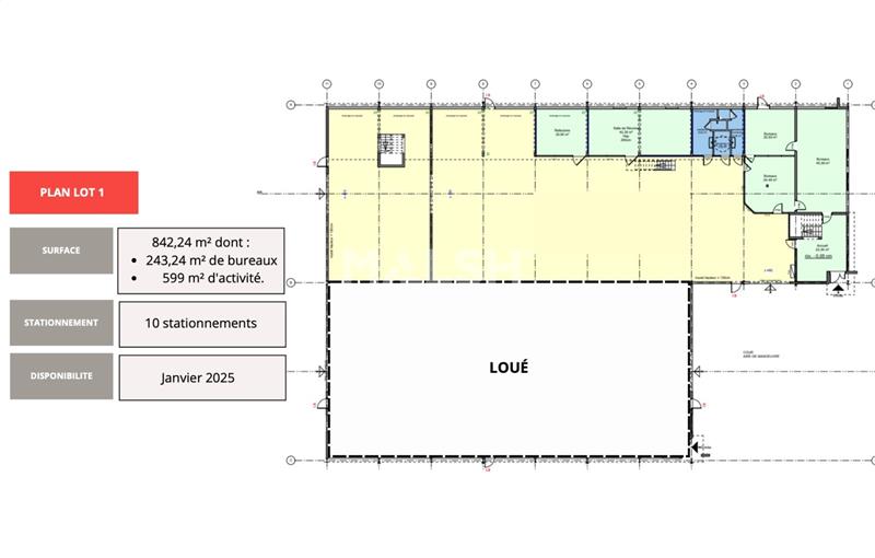 Location d'entrepôt de 842 m² à Chassieu - 69680 plan - 1