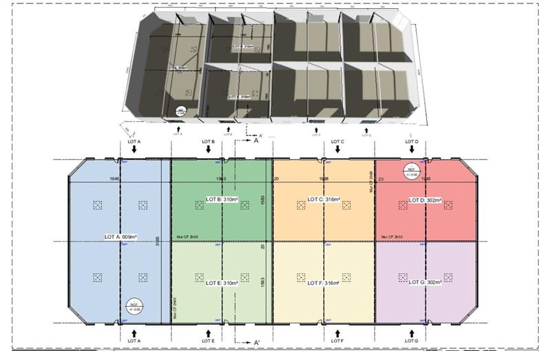 Location d'entrepôt de 632 m² à Étréchy - 91580 plan - 1