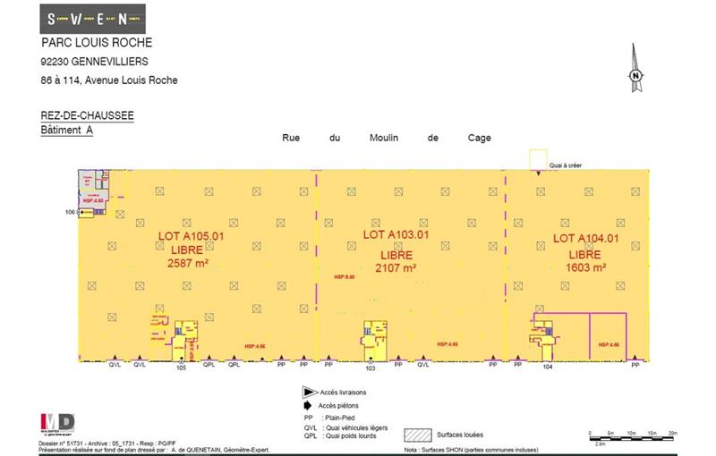 Location d'entrepôt de 2 608 m² à Gennevilliers - 92230 plan - 1