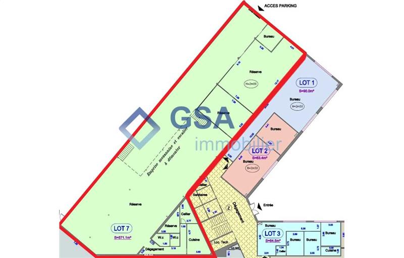 Location d'entrepôt de 571 m² à Grigny - 91350 plan - 1