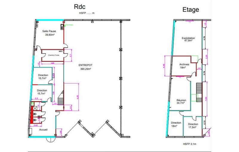 Location d'entrepôt de 655 m² à Loos - 59120 plan - 1