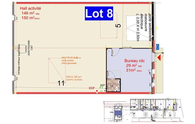 Location d'entrepôt de 203 m² à Meyzieu - 69330 plan - 1