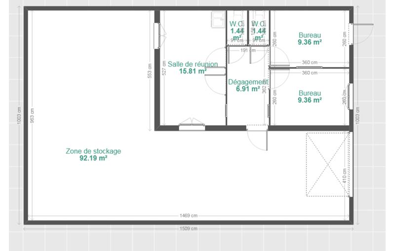 Location d'entrepôt de 282 m² à Meyzieu - 69330 plan - 1