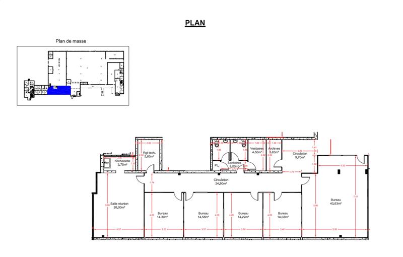 Location d'entrepôt de 2 080 m² à Saint-Étienne-du-Rouvray - 76800 plan - 1