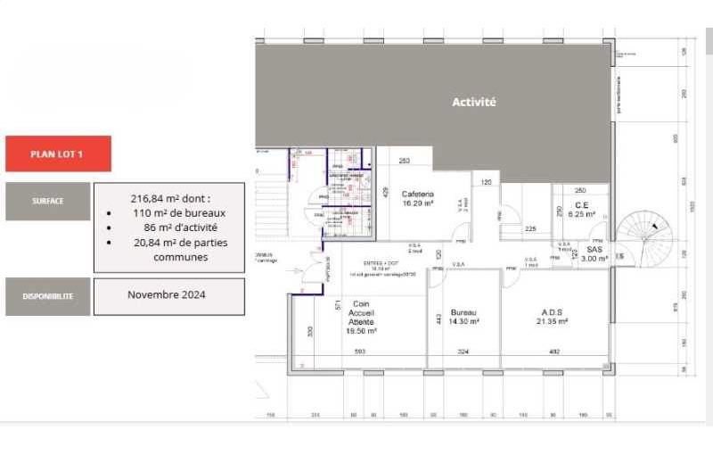 Location d'entrepôt de 217 m² à Saint-Priest - 69800 plan - 1