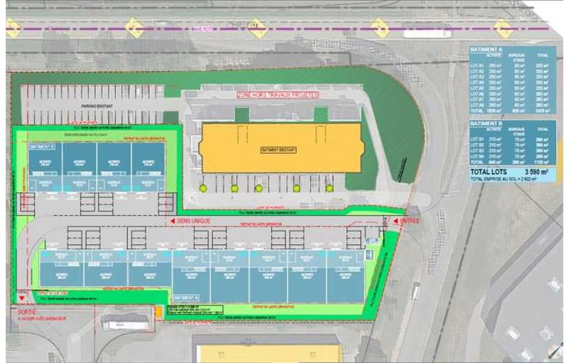 Location d'entrepôt de 3 440 m² à Saint-Quentin-Fallavier - 38070 plan - 1