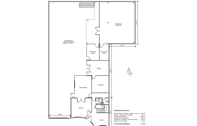 Location d'entrepôt de 715 m² à Vénissieux - 69200 plan - 1